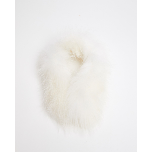 Mpompon Collet Adulte Fourrure Blanc