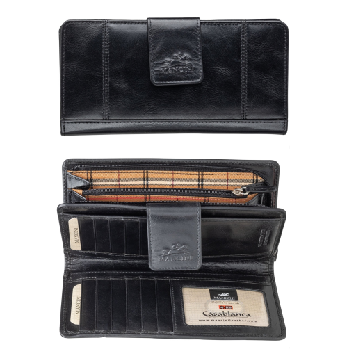 Ladies’ RFID Secure Clutch Wallet Black