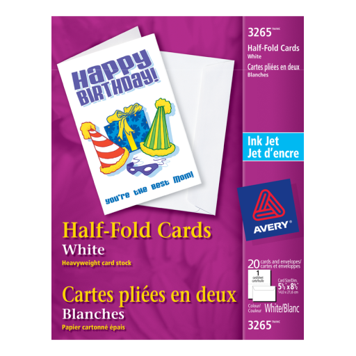 3265 HALFFOLD, 5 1/2" X 8 1/2", WHITE, 20 SHEETS/BOX, 20 CA