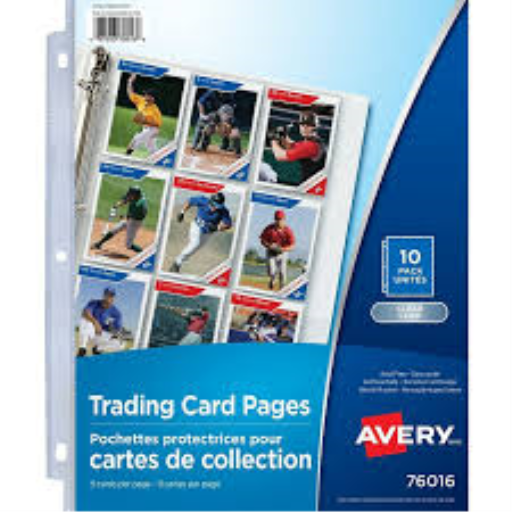 78600 Avery Trading Card Storage Pages, Clear, Each sheet ho