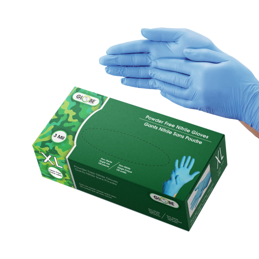 Nitrile Gloves Powder Free 3mil Sky Blue - X-Large (box of 100)