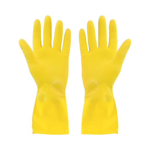 Rubber Gloves Flocklined Yellow X-Large Extended Cuff - (12 pairs)