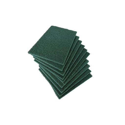 6"x9" H.D. Green Scouring Pad 10-PACK