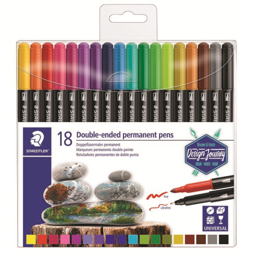 Double-ended perm. pens 18 pcs