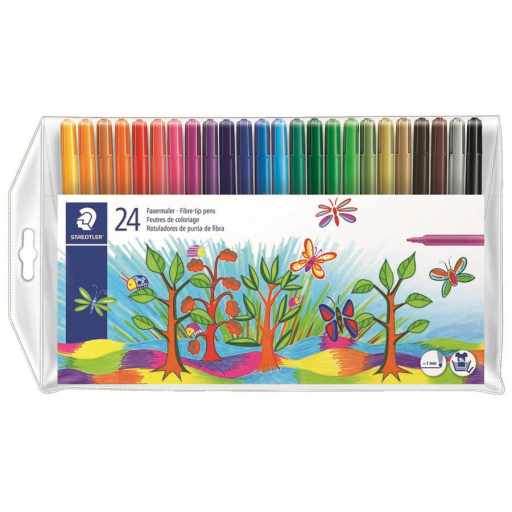 Fibre-tip pens 24pcs wallet