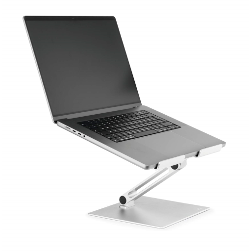 DURABLE Folding Adjustable Laptop Mount - Ergonomic Universal Laptop Computer Stand for Desk, Portable Laptop Stand that Folds for Easy Storage, Non Slip Aluminum Laptop Mount, For 10" to 17" Laptops and Tablets
