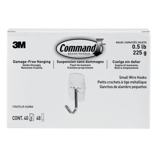 Clear Small Wire Hook, 40-ct