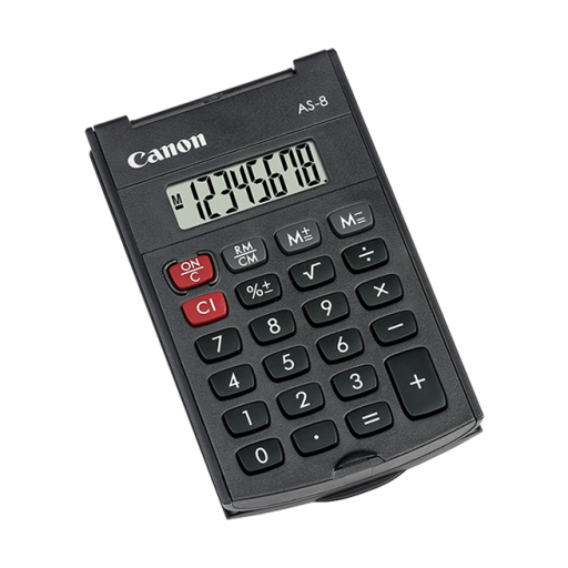 4598B009 Canon AS-8 Black 8-digit Handheld Calculator