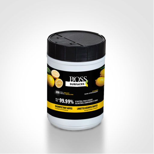 BiOSS | Lingettes d?sinfectantes pour surfaces - 200 - Parfum citron