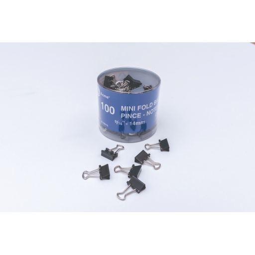 Fold Back Clips 9/16" ? 15 mm Black - 100 per Tub / Pince-notes 9/16 po ? 15 mm en noir - 100 par bacs
