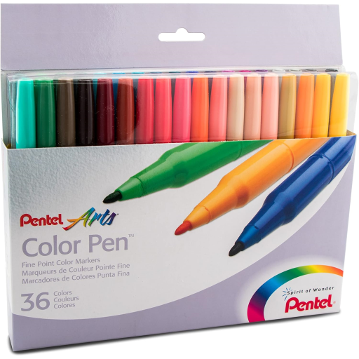 Pentel Arts Colour Pen (2.0mm) 36-Colour Set