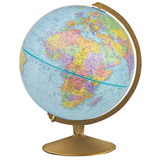 Explorer 12"/30Cm Diameter Blue Ocean Desk Globe With Metal And Semi-Meridian (French)
