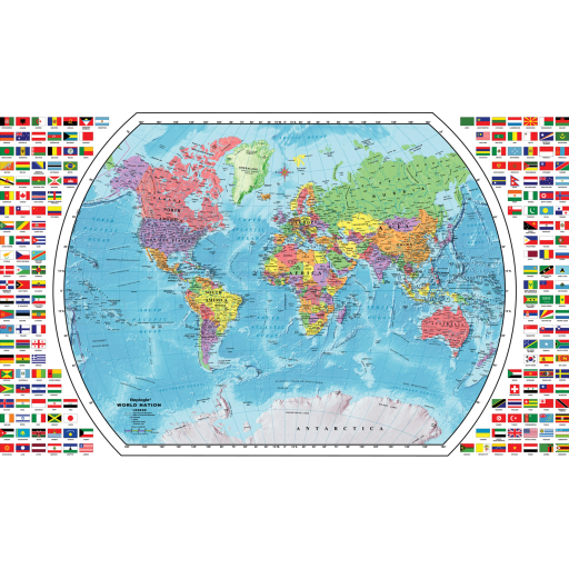 World Map Displayer With 49"/124.5Cm X 33"/84Cm World Map (English) 18 Maps To A Displayer.