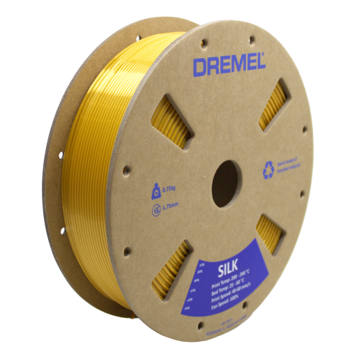 3D Silk PLA Filament Spool, 1.75mm Diameter, Gold 0.75kg