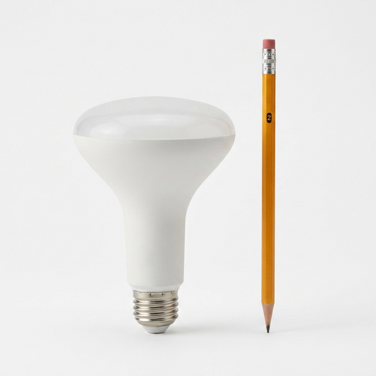 Scale reference photo for the LEDVANCE SMART+ WiFi Tunable White Lamp (MPN: 75804), shown with a pencil.