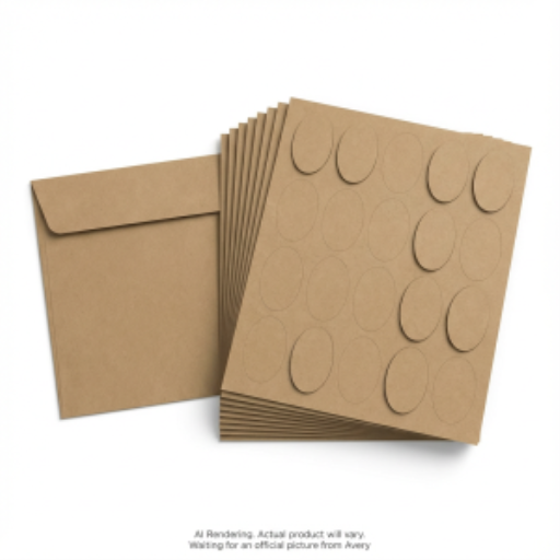 OVAL, KRAFT BROWN,1 1/2" X 2 1/2", 10 SHTS/ENV, 180 LA