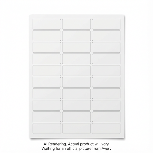 Avery Laser Waterproof Labels, 1" x 2?", Permanent, White, 10 sheets/env, 300 labels/env