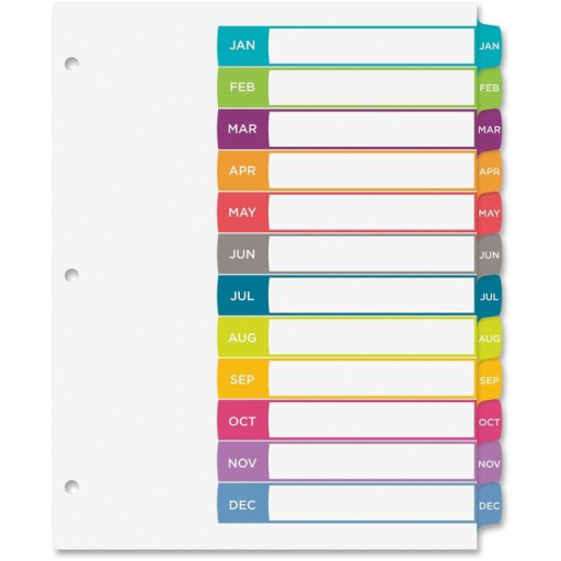 Ready Index Arched Preprinted Tabs, January