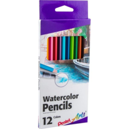 Pentel Arts WaterColour Pencil Set - Assorted Colours, 12-Pack