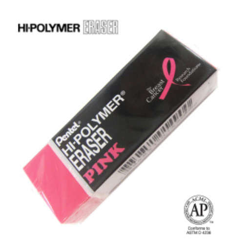 Hi-Polymer Block Eraser, Pink, Large, Breast Cancer Association of Canada Edition