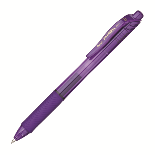 EnerGel-X Retractable Gel Roller, (0.7mm) Metal Tip, Violet Ink