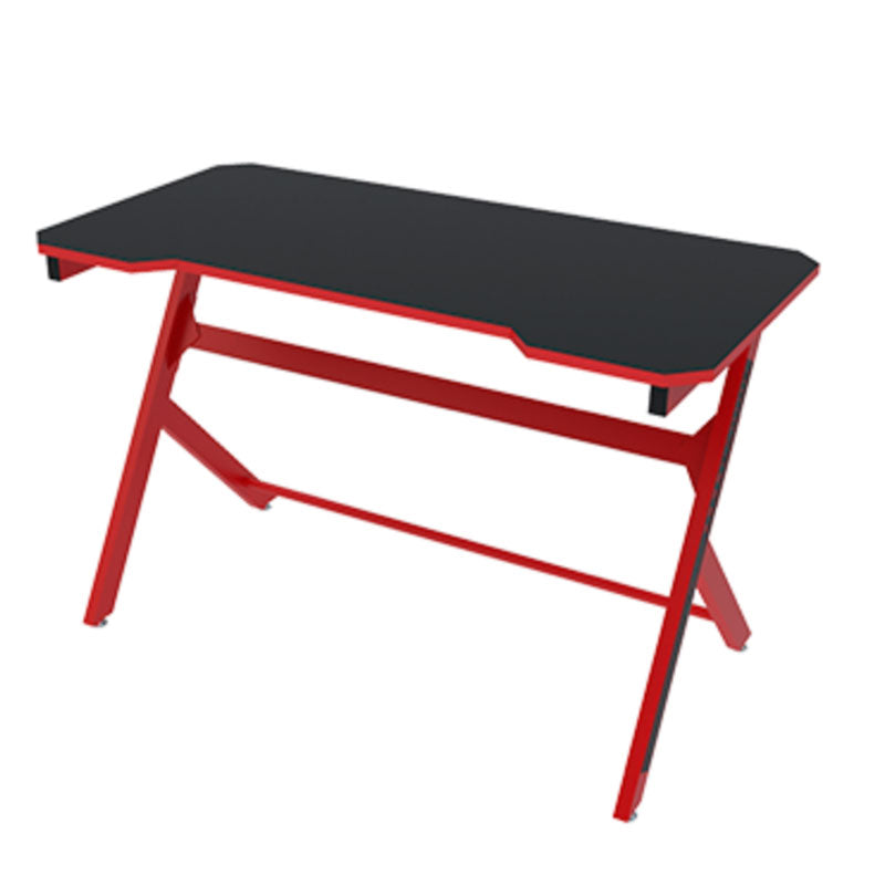 Xtech Computer Desk Red Wizard Curved Edges Laminated Surface Metal Frame - Red/Black