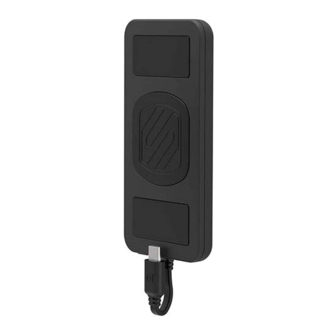 Scosche 4000mAh Powerbank 1 Port MagicMOUNT with 2 MagicPLATES large and small - Micro USB Built in Cable - Black