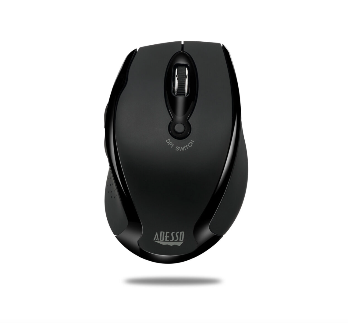 Adesso Mouse Wireless Ergonomic M20B 6 Button up to 1600dpi PC/Mac -