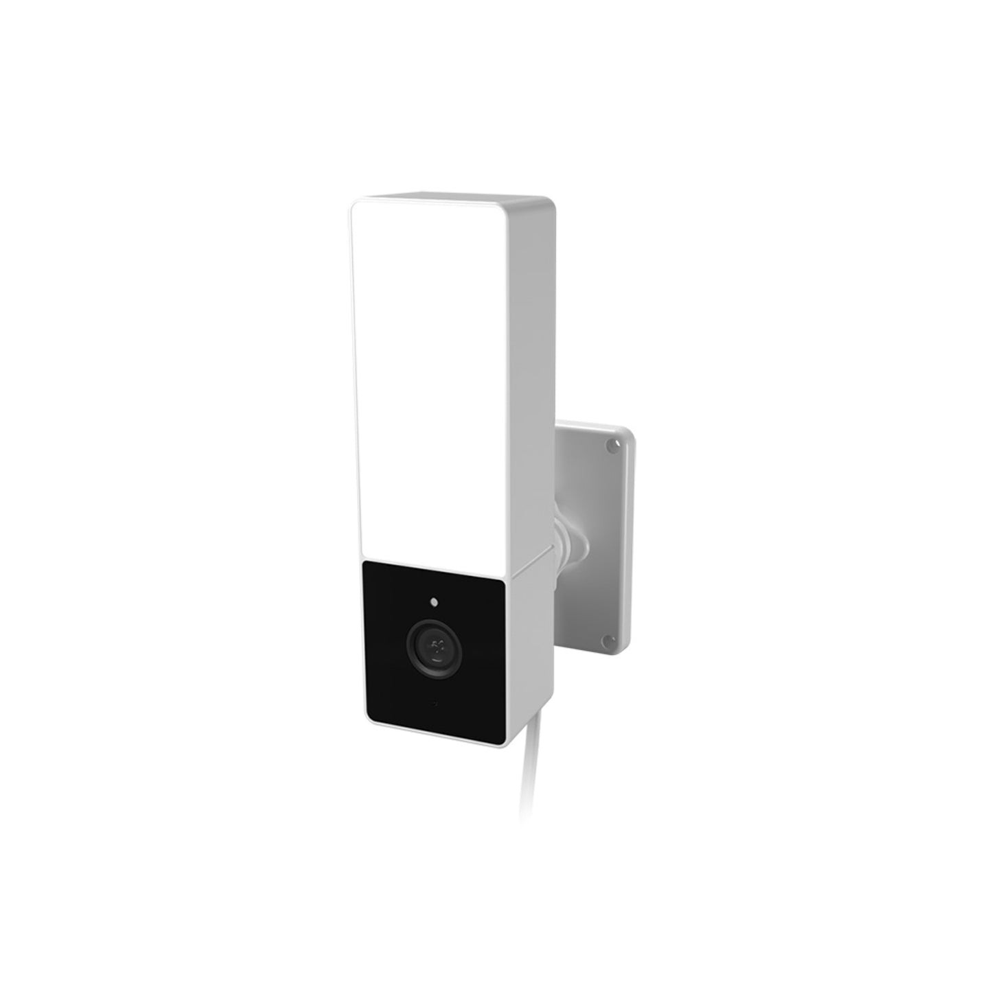Nexxt Smart Home Outdoor Mini Wifi Floodlight Camera 2K IP65 Motion Detection Speaker & 2 Way Microphone LED Light 90dB Siren Micro SD Slot - White