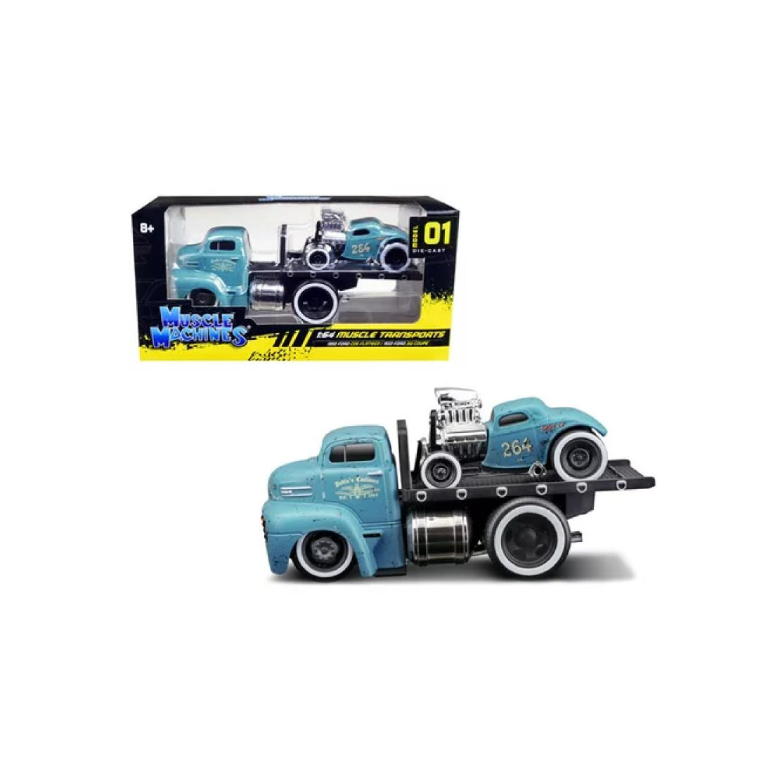 Maisto Muscle Machines Model 01 1950 Ford COE Flatbed Truck 1933 Ford