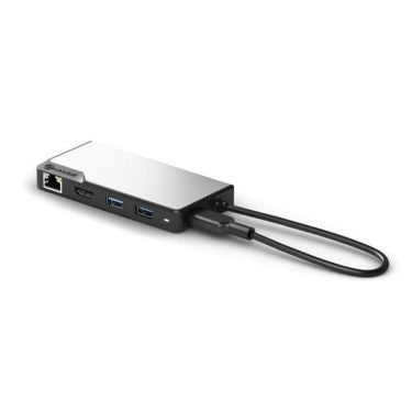 Alogic Hub 6-in-1 USB-C 2x USB-A 3.1 HDMI 4K Ultra HD 60Hz VGA RJ45 Gigabit USB-C 100W Power Pass Through Fusion - Space Grey