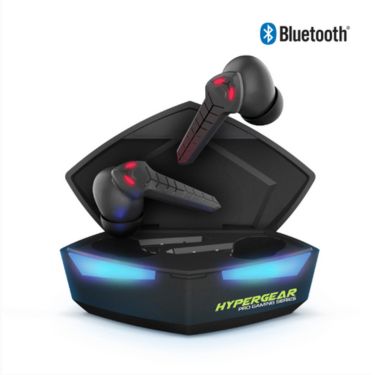 HyperGear Earbuds Bluetooth CobraStrike Passive Noise Cancelling 25Hr Playtime Built in Mic Touch Sensor Controls Charging Case - Black