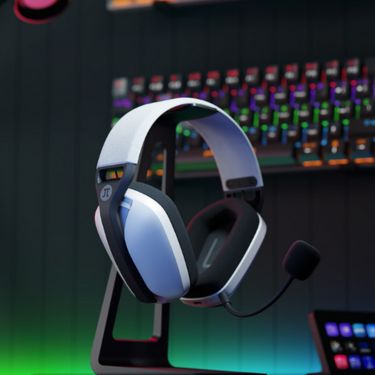 Primus Headset with Boom Mic Detachable - Arcus 360BT Bluetooth or 2.4Ghz with Dongle 25Hr Playtime Noise Isolating Headphone - Black