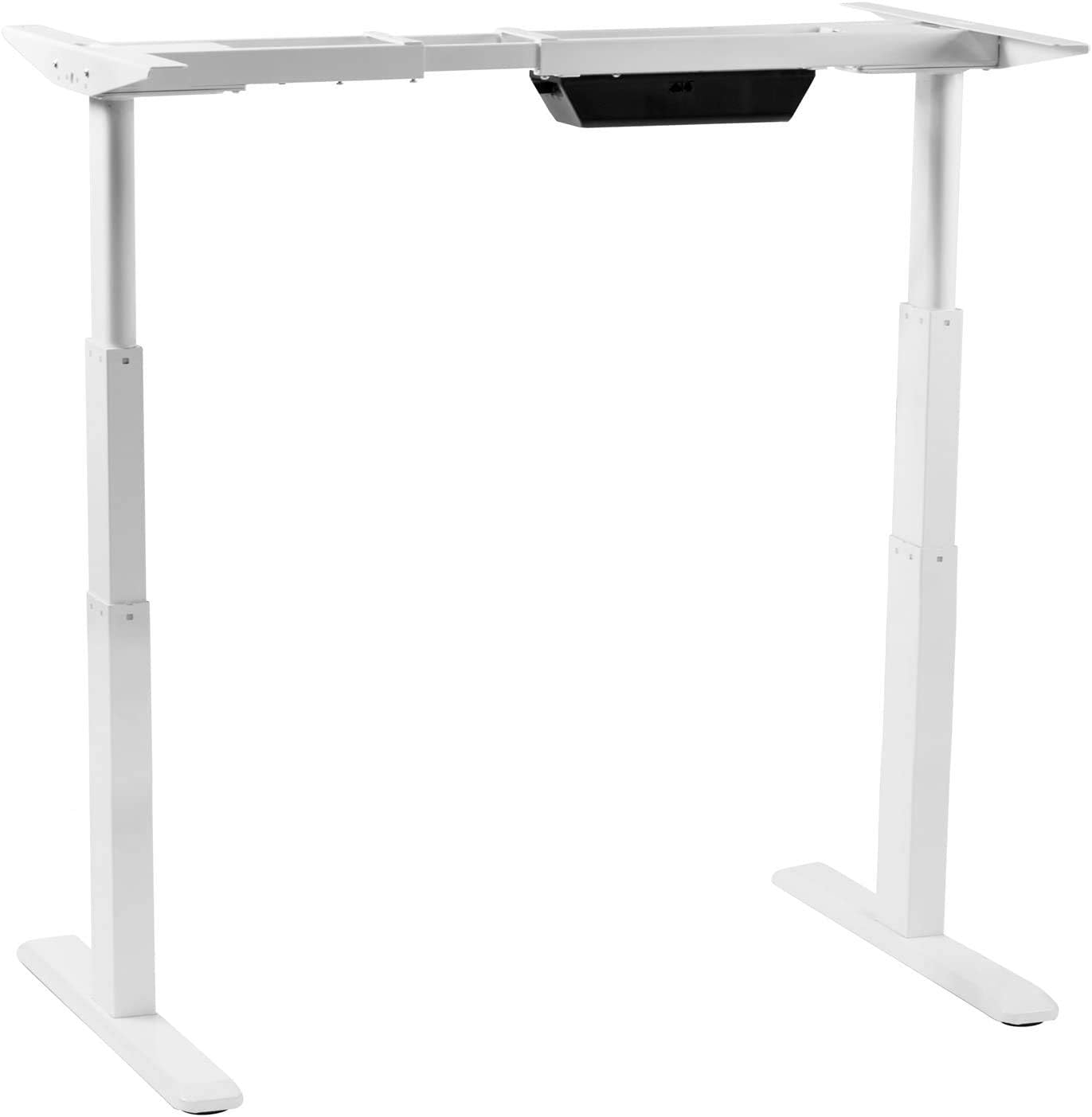 Mount-It! Sit Stand Desk Electric Motorized Height Adjustable Dual Motor LED Touch Control Desk Adjusts from 39In to 67In Height up to 24In - White
