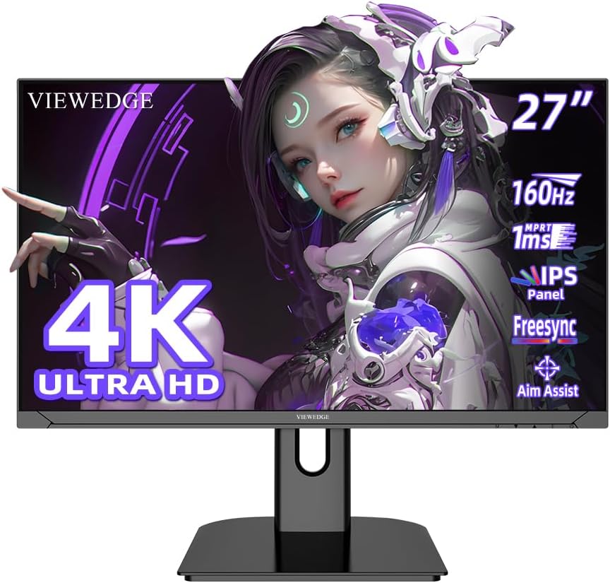 Viewedge Gaming Monitor 27in UHD 4K (3840x2160p) up to 160hz - Black