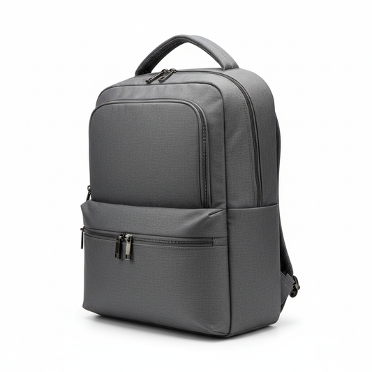 Klipxtreme Bari Backpack 15.6in gray laptop backpack, three-quarter side view