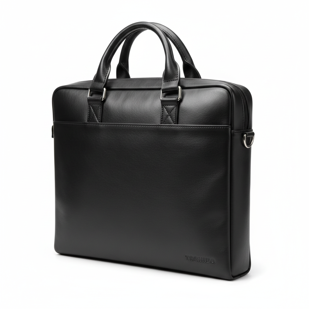 Toshiba 14in Leather Portfolio Tablet/PC Carrying Case - Black