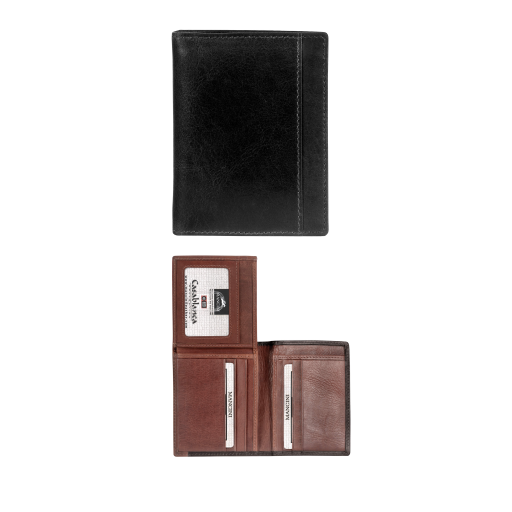 Men’s Unique Vertical Wing Wallet Black