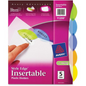 11220 BIG TAB INSERTABLE DIVIDERS, 5 TAB, 1 SET, EXTRA WIDE