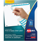 INDEX MAKER CLEAR LABEL DIVIDERS, 5 TAB, 5 SETS, WHITE