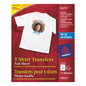 3275 DURABLE WHITE TSHIRT TRANSFERS, 8 1/2" X 11", 12 SHEET