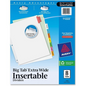 11222 BIG TAB INSERTABLE DIVIDERS, 8 TAB, 1 SET, EXTRA WIDE