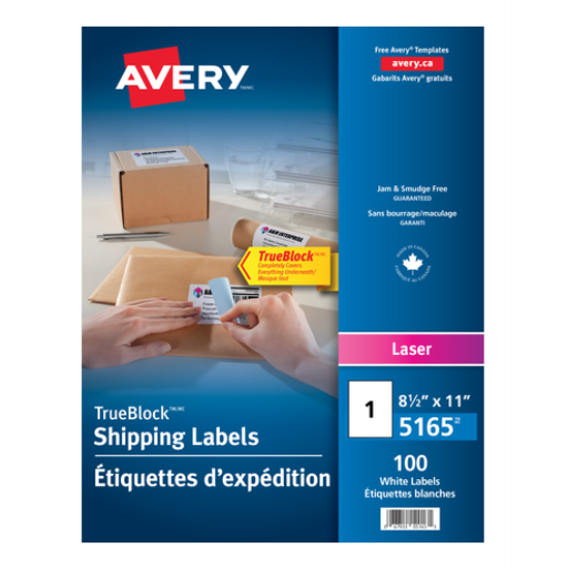 5165 WHITE, TRUEBLOCK, 8 1/2" X 11", PERMANENT,  100 SHEETS/