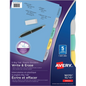 WRITEON DIVIDERS, 5 TAB, 1 SET, MULTICOLOUR DURABLE