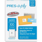 30604 PRESAPLY LABEL, LASER, 3 1/3" X 4" WHITE, 600 LABELS