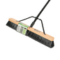 24" Assembled Wood Block Commercial push broom w/Medium Fibers  and 54" metal handle