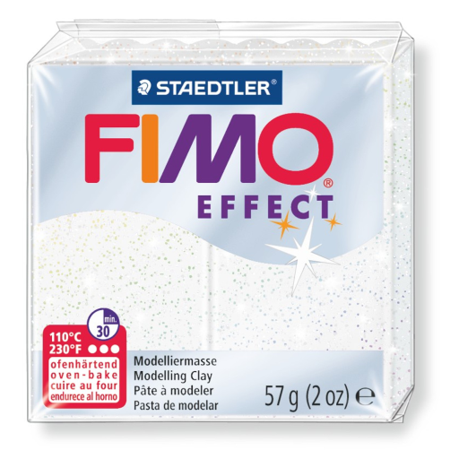 Fimo Effect White Glitter