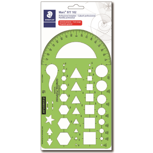 977-102-02 STAEDTLER-Mars Limited TEMPLATE MULTI CARD