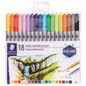 Double-ended fibre-tip pens 18pcs (VE6)