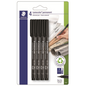 Marker pen Lumoc. F perm.blk 4pc BK